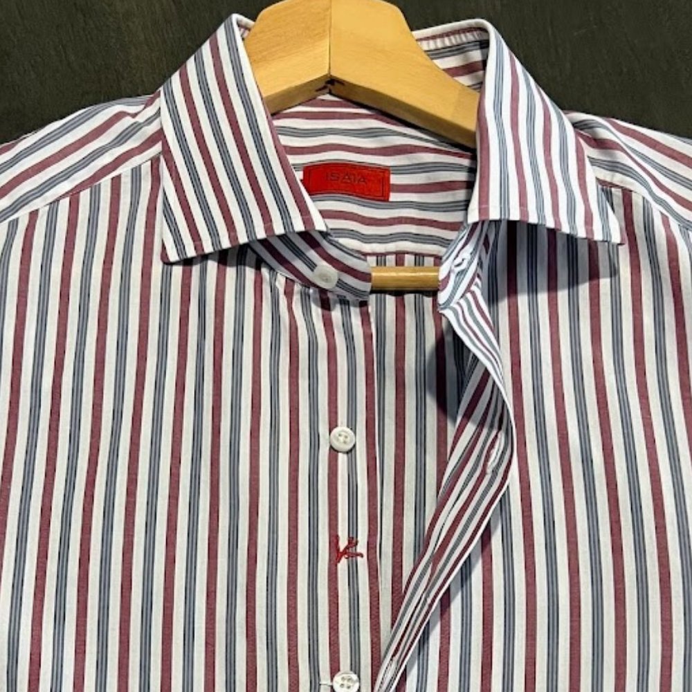 $695 ISAIA Napoli Men's Size 16/41 (L) Luxury Cotton Dress Shirt